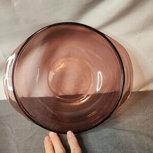 Vintage Pyrex # 023 Round Purple Glass Casserole Dish 1.5 Qt